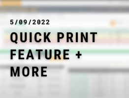 Quick Print Feature + More